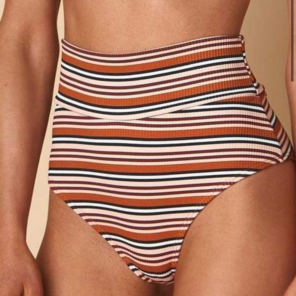 Montce Donna Rib Added Coverage High Rise Bikini bottom